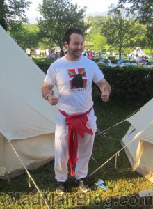 Me preparing to run with the bulls in Pamplona 2013